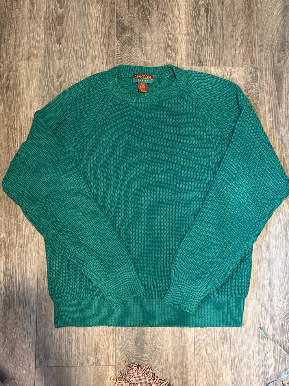 Oakton Limited Vintage Green Ramie & Cotton Preppy Grandpa sweater 2XL